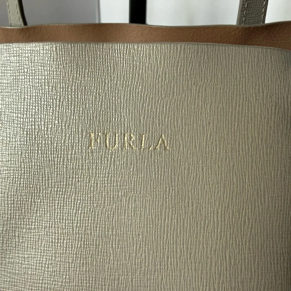 Furla Elegant Gray and Tan Tote - Picture 5 of 10